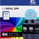 LC401XL Black Ink Cartridges Compatible for Brother LC401 LC401XL High Yield Work with Brother MFC-J1012DW MFC-J1170DW MFC-J1010DW Printer (2 Black)