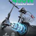 AWWSCOOTER C1 Electric Scooter with Seat for Adults, 450W Motor, 20-Mile Range, 16MPH, Foldable Commuter E-Scooter with Basket for Grocery, Pets, and Daily Commute Matte Black