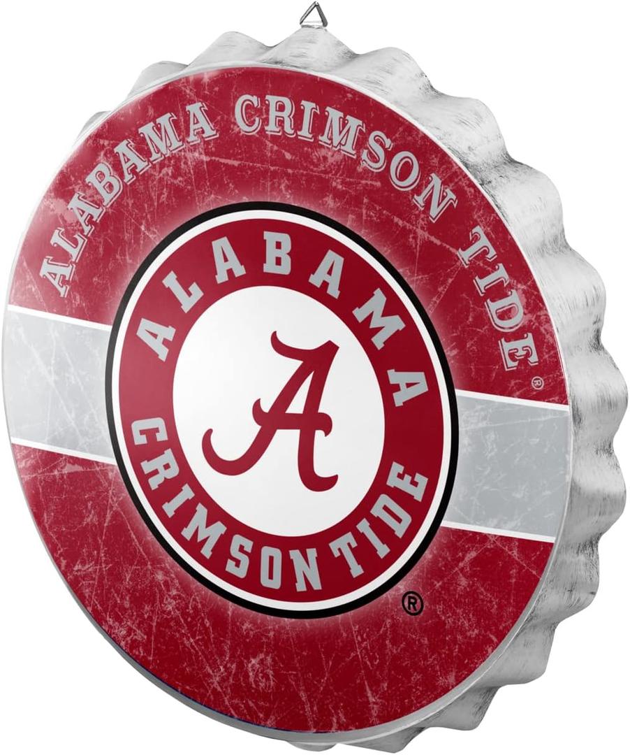 FOCO NCAA Unisex-Adult NCAA Bottle Cap Wall Sign (One Size, Team Colors)