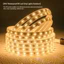 20FT Warm White Rope Lights Outdoor, 12V IP65 Waterproof Led Rope Lights Indoor Cuttable, Flexible Led Strip Lights Cuttable Plug-in for Patio Deck Bedroom Kitchen Bedroom Christmas