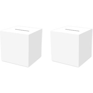 Beistle 2 Piece White Card Box Holders for Weddings, Baby Shower, Birthday and Graduation Celebrations