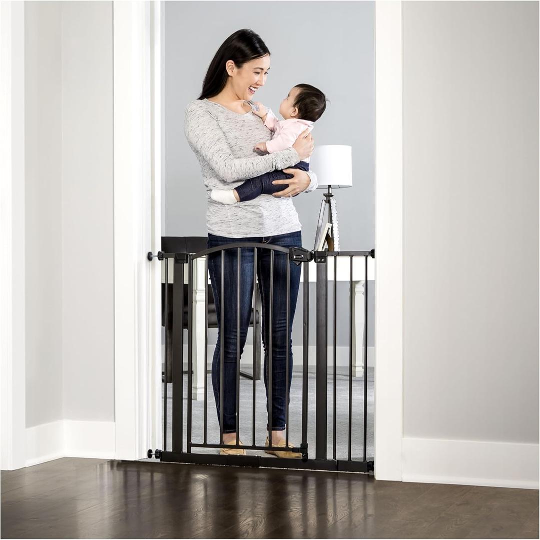 Regalo Safety 30-35 Extra Wide Baby Gate for Doorways & Bottom of Stairs, Pressure Mounted Walk-Through Gate for Babies, Toddlers & Pets, Bronze