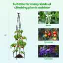 FOLLOOK Cucumber Trellis, 67" Tall Obelisk Garden Trellis for Climbing Plants Outdoor Plastic-Coated Metal Support for Flower Vine Vegetable Tomato Cage Cucumebr Trellis Raised Bed, Black, 2 Pack