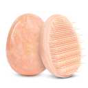 Travel Hairbrush - Mini Hair Detangler for Women Teens Kids - Sensory Scalp Massager - Small Portable Comb - Thick, Curly, Straight, Wet, Dry - Compact Detangler - Purse Essentials (Rose Quartz)
