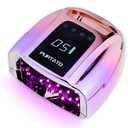 Purtato Professional Rechargeable 96W UV LED Portable Cordless UV Light for Nail Lamp Machine with Removable Stainless Steel Bottom,4 Timer Setting and Smart Sensor Nail Dryer (Gradient Purple)
