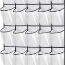 MISSLO 35 Clear Large Pockets Over The Door Shoe Organizer Sturdy Oxford Fabric Hanging Shoe Rack Closet Shoe Holder Hanger, White
