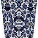 Nearly Natural 18in. Oriental Blue and White Classic Metal Planter