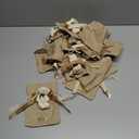 24 Pcs Bear Gift Bag Bulk for Baby Shower Guest Favor 5.3 x 7.1 Inches Candy Cute Plush Bear Drawstring Bag with Bow Thank You Acrylic Sign for Baby Boy Girl Party Decorations(Brown)