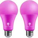 2 Pack BlueX LED A21 Pink Light Bulbs - 15W (120Watt Equivalent) - E26 Base, Party Decoration, Porch, Home & Holiday Lighting, Decorative Illumination