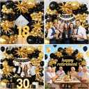 Black and Gold Balloon Garland Arch Kit for 2026 Graduation Birthday Party Retirement Bachelorette Party Prom Anniversary Decorations