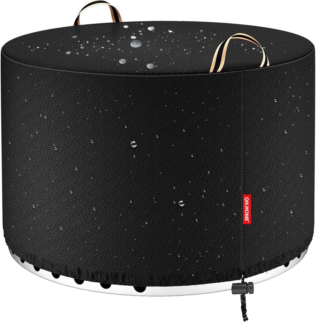 [2026 Upgraded 900D Fabric] Fire Pit Cover Round for Solo Stove Yukon, 30"D x 18"H fits 27"- 29" Fire Pit, 900D Heavy Duty Waterproof Fabric for Outdoor Camping - Black
