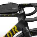 ALMSTHRE Top Tube Bag 8'' x 2'' x 3'' | Waterproof, Secure & Stable  Universal Bike Storage with Versatile Mounting  Fits Essentials | Adventure-Ready Cycling Gear (Midnight Black)