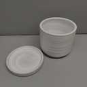 6 Inch Plant Pots, Ceramic Planter Pot with Drainage Hole & Saucer, Indoor/Outdoor Cylinder Round Planter Pot, Matte White