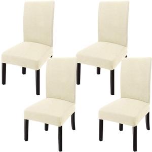 GoodtoU Chair Covers for Dining Room 4 Pack, Stretch Parson/Dining Chair Slipcover Removable Washable Chair Protector for Home/Restaurant/Banquet,Forros para Sillas de Comedor(Cream, Set of 4)