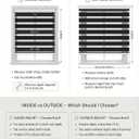 ShadesU Cordless Zebra Blinds Light Filtering Dual-Layer Window Shades for Privacy (Black Color) (Maximum Height 72") (Width 22")