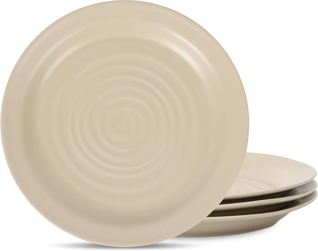 Stone Lain Orbit 4-Piece Dinner Plate Set Stoneware, Beige, 2 count
