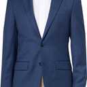 Calvin Klein Men's Slim Fit Suit Separates | Wool Jacket for Customized Sizing | Tailored Mens Suit with Notched Lapel (44, Blue Twill)