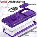 LeYi for Samsung S25-Edge Case: Galaxy S25 Edge Phone Case with [Tempered Glass Screen Protector] X2, Camera Cover & Full Body Protection Cell Android Basic for Samsung Galaxy S25 Edge Case, Purple