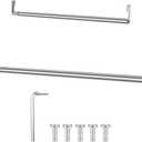 Threehoney Expandable Closet Rod for Wire Shelf Hanging Clothes Adjustable Heavy Duty Closet Hanging Rod Extender Heavy Duty Hanger Bar Metal Poles for Wardrobes Hanger, 1 Pack (24-41 Inch,Silver)