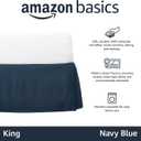 Amazon Basics Lightweight Pleated Bed Skirt, Wrinkle and Fade Resistant, Machine Washable, King, Navy Blue, 16-inch Drop