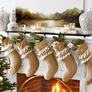 Lineshading Christmas Stocking Holder for Mantel with 8 Sliding Hooks