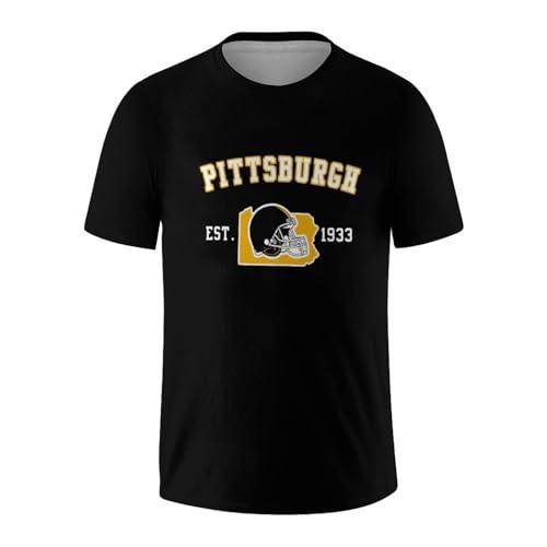 Men's Football Shirts Short Sleeve City Map Helmet T-Shirt Team Color Game Day Apparel Fans Gift Small