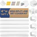 LyPrem 16.5Ft Mini Split Line Set Cover 4" PVC Line Cover Kit for Mini Split and Central Air Conditioner & Heat Pump