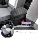 LUWU for 2022 2023 2024 2025 Volkswagen Taos Center Console Cover 2024 2025 Taos S/SE/SEL Accessories Armrest Cover Armrest Console Cover Soft Leather (Grid Black)