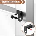 4 Pack Black Carbon Steel Fence Mounting Brackets for 1" x 1" Square Rails, Fence Panel Internal Connectors