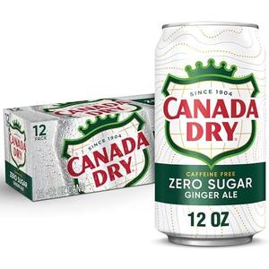 Canada Dry Zero Sugar Ginger Ale Soda, 12 fl oz cans, 12 pack Exp. 08/29/2026
