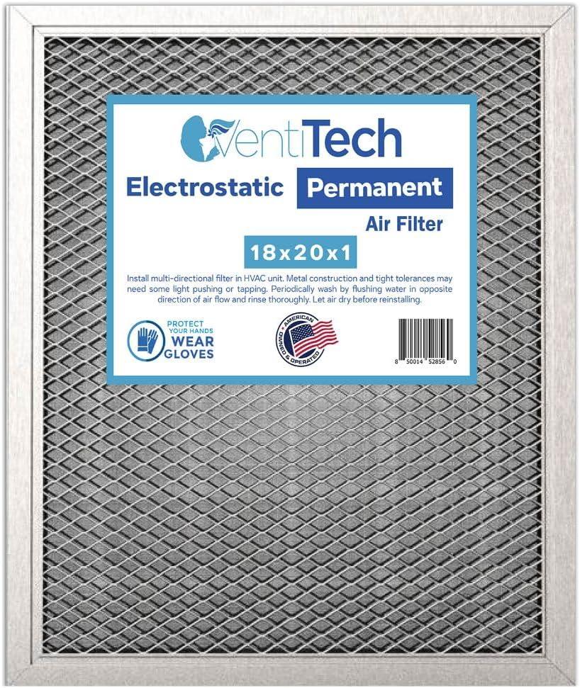 18x20x1 Washable Electrostatic Air Filter. Reusable HVAC & Furnace Air Filter