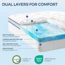 Premium Dual Layer 4 Inch Memory Foam Mattress Topper, 2 Inch Gel Memory Foam and 2 Inch Pillow Top Mattress Pad Cover for Back Pain, Extra Thick Comfort SupportKing 78"x80"