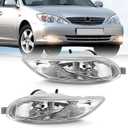 Nilight Fog Light Assembly Compatible with 2002 2003 2004 Toyota Camry 2005 2006 2007 2008 Toyota Corolla 2002 2003 2004 Toyota Camry Fog Lamps Replacement Clear Lens with 9006 12V 55W Bulbs