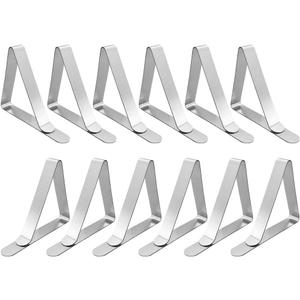 Tablecloth Clips Large Picnic Table Clips for 1.7-2.5" Thickness Picnic Table Cloth Holders Stainless Steel Table Cover Clips Clamps - 12 Pack