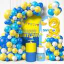 Yellow Cartoon Balloons Arch Kit, Cartoon Banana Theme 3rd Birthday Party Decorations for Boys and Girls Baby Shower Birthday Party Balloons Decoration Supplies