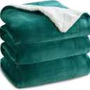 Bedsure Sherpa Fleece Blankets King Size for Bed - Thick and Warm, Soft Fuzzy Plush King Blanket for Winter, Forest Green, 108x90 Inches