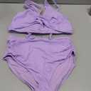 Yonique Women's Two Piece High Waisted Bikini Set Tummy Control Swimsuit Full Coverage Bathing Suit Light Purple Medium