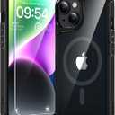 TAURI 2-in-1 Magnetic for iPhone 14 Case, [Designed with Magsafe] with Screen Protector, Shockproof Case for iPhone 14, Black