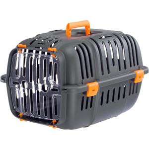 Ferplast Jet Pet Carrier: Value Dog Carrier Suitable for Toy Dog Breeds & Small Cats, Assembled Dimensions are 18.51L x 12.6W x 11.42H inches, Orange (18.5"L x 12.6"W x 11.4"H)