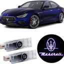 2Pcs Car LED Door Lights Logo Projector, Jfsotls Never Fade Emblem Light, LED Laser Ghost Shadow Light for Quattroporte Ghibli Levante Grecale