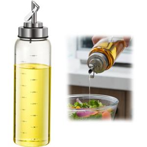 Olive Oil Dispenser Bottle,Oil Dispenser For Kitchen,Bottles For Kitchen,17 Oz Automatic Opening And Closing Leak Proof Glass Dispenser