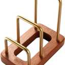 Chopping Board Rack with Wood Base Multi Layer Lid Holder Baking Pan Storage Organiser Cabinet Accessory for Home Kitchen