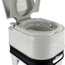Portable Toilet, 6.4 Gallon 24L Piston Pump Flush with Level indicator Detachable Anti-Leak Handle Water Pump,Rotating Spout Indoor & Outdoor Hiking Toilet for Camping, Fishing Travel