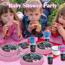 350 PCS Burnouts or Bows Gender Reveal Decorations for 50 Guests，Boy or Girl Gender Reveal Party Supplies Inclide Plates and Napkins,Cups Disposable Cutlery