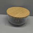 dokaworld Stackable Space-Saving Nesting  Glass Bowls with Bamboo Lids for Foodprep, Storage, Mixing & Cooking - Microwave & Oven Safe BPA Free Durable Heat Resistant Inert Borosilicate Glass