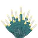 yongzhenlite UL List 50 Count LED T5 String Lights Mini Christmas Lights for Indoor and Outdoor Garden Patio Wedding Trees Decoration,17Ft Green Wire(Warm White)