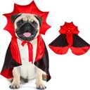 ADOGGYGO Vampire Devil Dog Costume - Halloween Cloak Cape for Small, Medium, Large Dogs (Black & Red, Medium)