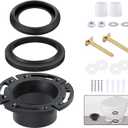 boeemi RV Toilet Flange Socketed 385345892 and RV Toilet Seal Kit Compatible with Aqua Magic Style Plus, Style II and Residence, Ball Seal 34120 & Mounting Hardware Kit with Bolt Cap