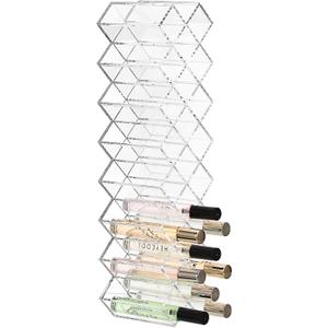 ELLDOO Rollerball Perfume Organizer, 23 Spaces Clear Acrylic Perfume Storage Holder Beauty Scent Holder, Stackable Makeup Lipgloss Lipstick Display Case Lip Gloss Storage Stand (8-Tier)