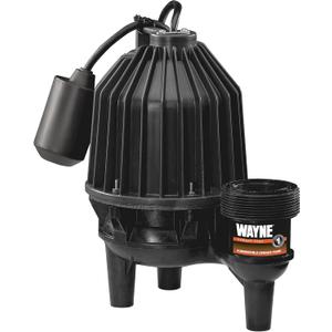 WAYNE 1/2 HP Sewage Pump – Thermoplastic Construction, Automatic Tether Float Switch, Up to 10,000 Gallons Per Hour & Handles 2-Inch Solids– For Sewage and Wastewater Removal, SEL50